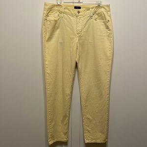 NYJD Yellow Stretch Ankle Jean Size 12